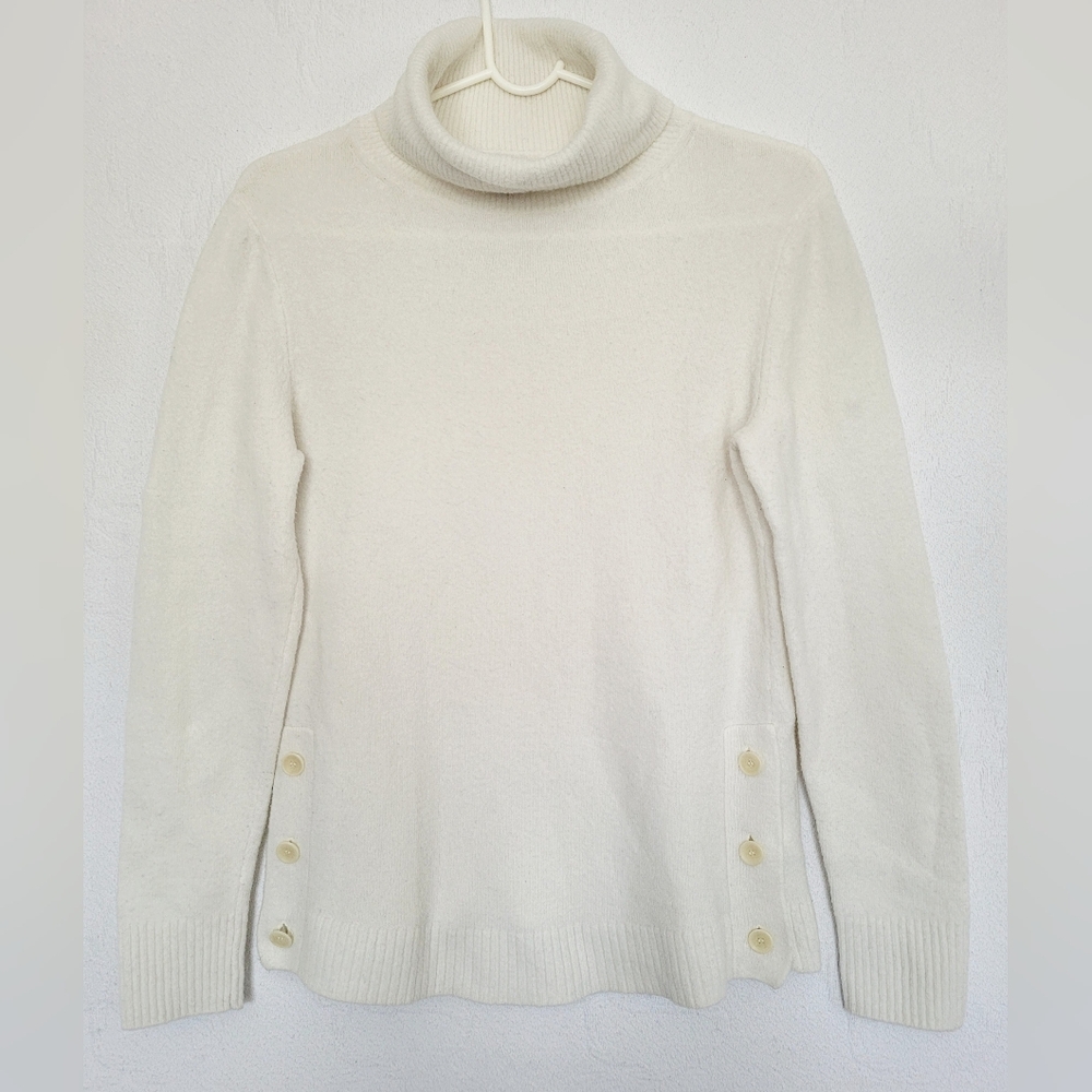 J.Crew Women's Turtleneck Sweater Acryl/Wool Blend Milk White XS